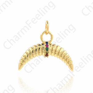Horn Anhänger,Horn Anhänger,Horn Anhänger,18K Gold filled Halbmond Anhänger,Horn Halskette,Horn Anhänger,16x19x3,8mm