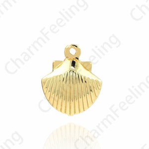 10 pcs,Shell Necklace, Shell Pendant, Beach Charm, 18K Gold Filled Beach Necklace, Shell Charm, DIY Jewelry Supplies,12.7x10.5x5mm
