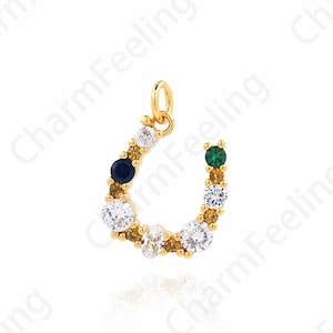 Micropavé CZ Fishing Necklace, Fishing Charm, Fish Hook Pendant, 18K Gold Filled Fish Hook Charm, DIY Jewelry Supplies,15x11x2.5mm