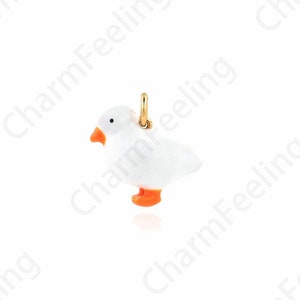 Enamel Bird Pendant, Bird Necklace, Flying Necklace, 18K Gold Filled Bird Charm, Animal Necklace, DIY Jewelry Supplies, 13x13x7mm