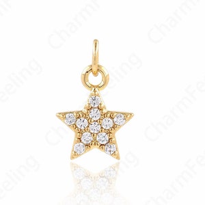Polaris Charm, Star Pendant, MicroPave Mini Polaris Pendant, Polaris Necklace, Star Charm, DIY Jewelry Making Accessories 12x8.6x2mm