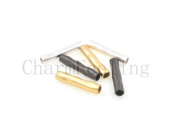 Cuentas espaciadoras para tubos - Cuentas metálicas para tubos - Cuentas largas para tubos - Cuenta de latón para tubos 6,6*36,8 mm 1 unidad