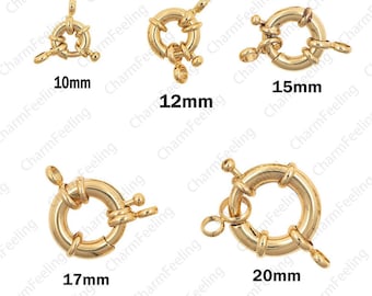 Round spring buckle, nautical clasp,wheel buckle, golden sailor buckle 10mm 12mm 15mm 17mm 20mm 1pcs