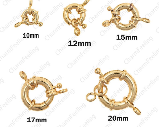 Round spring buckle, nautical clasp,wheel buckle, golden sailor buckle 10mm 12mm 15mm 17mm 20mm 1pcs