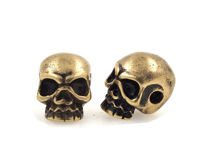 Antique Skull,mini skull necklace.knife lanyard bead,Jewelry Charm Skull 11*10*8mm 1pcs