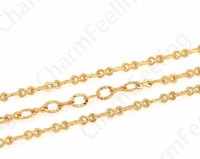 Welded Chain, Paper Clip Chain, 18K Gold Filled Oval Chain, Continuous Chain,Gold Plated Discovery,Necklace Bracelet Accessory 5mm 1 meter