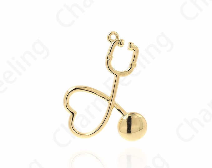 Dainty Love Necklace,18K Gold Filled Heart Pendant, Love Charm, Heart Charm,DIY Jewelry Accessories, 35.5x24x2.3mm