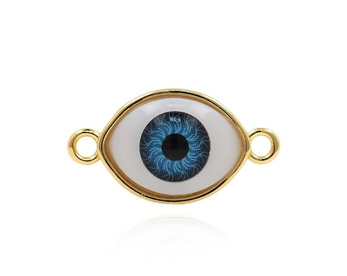 Magic Eye Connector,18K Gold Filled Enamel Only Connector,Eye Charm, Eye Jewelry,DIY Jewelry Accessories,11x21x6.5mmmm