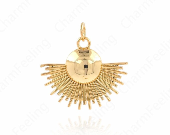 Puffed Ball Pendant,Sunshine Pendant,18K Gold Filled Ball Pendant,Gold Ball Pendant,Sunshine Pendant,DIY Jewelry Accessories 21x23x4mm
