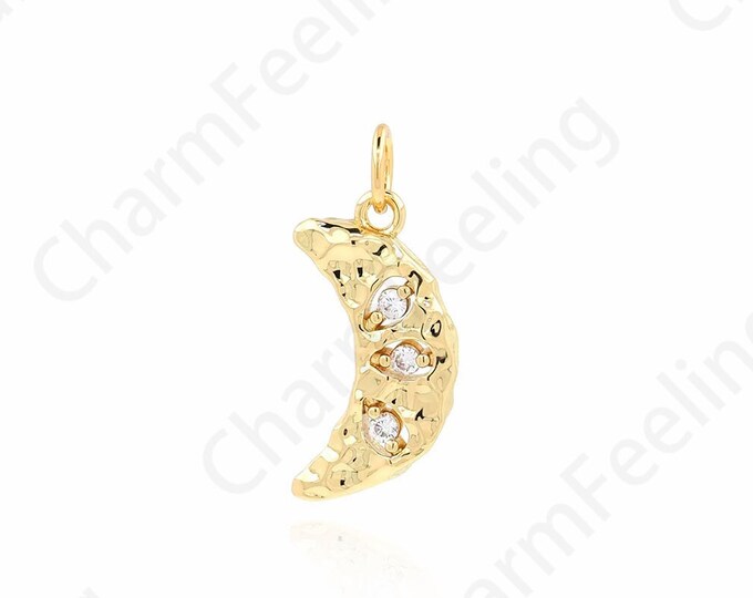 Moon Pendant, 18K Gold Filled Crescent Necklace, Moon Charm, Simple Necklace,Fashion Pendant, DIY Jewelry Supplies, 21x9.5x2.5mm