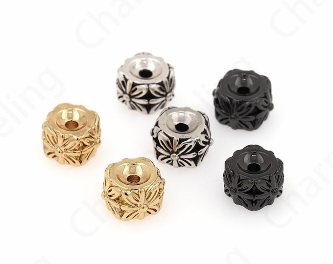 Round Spacer Beads Dainty Cylinder spacer Beads,Large Hole bead,18K Gold Filled Spacer Beads 11.5x7mm, Holes: 2.1mm