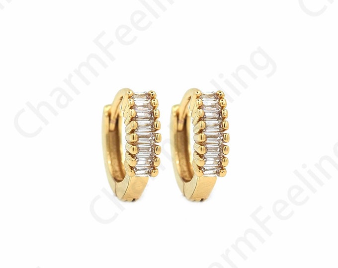 18K Gold Filled Round Earrings,Zircon Earrings,Hollow Earrings,Micropave CZ Gold Earrings,Earring Charm,DIY Jewelry Accessories,11x12x3mm