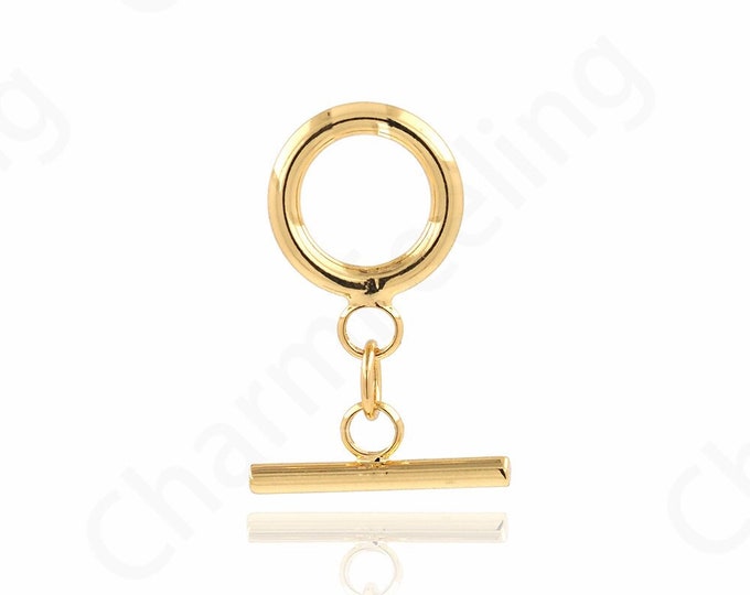 18K Gold Filled Necklace Clasp, OT Clasp, Bracelet Clasp, Round Clasp, Carabiner, Gold Clasp, DIY Jewelry Supplies,12x2mm,16x2mm