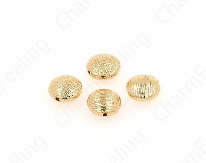 10PCS,18K Gold Filled Aolly Round Beads,Alloy Oval Beads, Gold Round Beads, Bracelet Beads, DIY Bracelet Necklace Jewelry Making,10.5x5.7mm