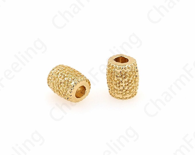 10pcs Bracelet Beads, Alloy Beads,Long Spacer Beads, 18K Gold Filled Bar Spacer Beads, Stick Beads, DIY Jewelry Making Supplies, 6x5mm