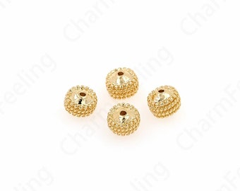 10PCS,18K Gold Filled Aolly Round Beads,Alloy Ball Beads, Gold Round Beads, Bracelet Beads, DIY Bracelet Necklace Jewelry Making,9x9.5mm