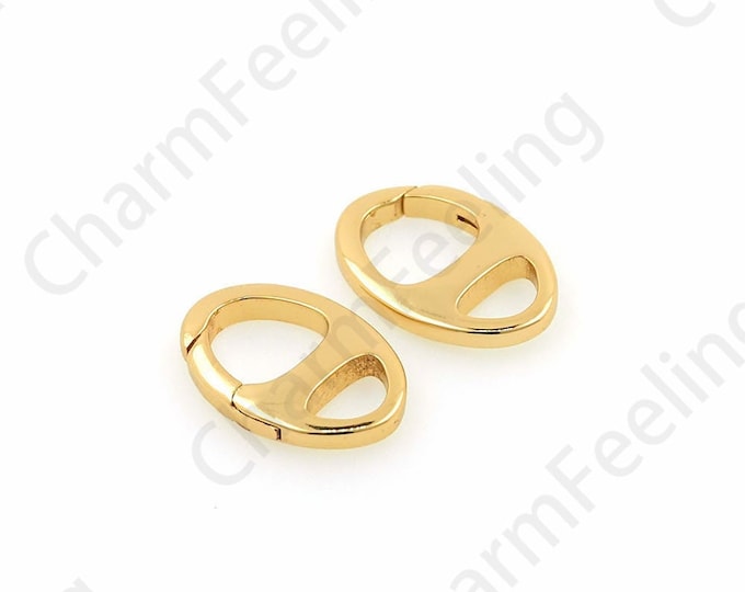 18K Gold Filled Oval Clasp,Figure-of-Eight Clasp, Carabiner, Bracelet Clasp, key Clasp, DIY Jewelry Making Supplies, 16.5x11x2.5mm