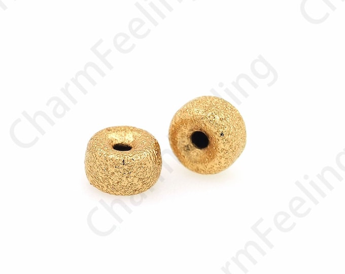 10 pcs,Hammered Beads, 18K Gold Filled Hammered Beads, Flat Beads, Bracelet Beads, DIY Jewelry Supplies, 3.5x5.8mm