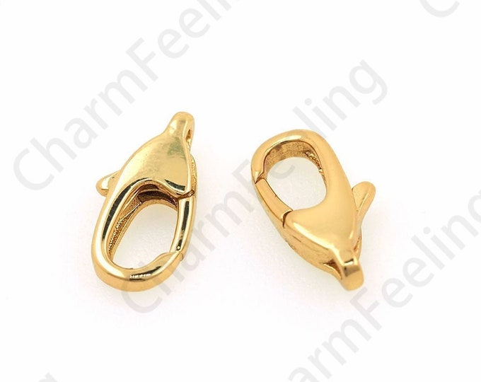 Jewelry Clasp, Spring Clasp, 18K Gold Filled Lobster Clasp, Button Clasp, Carabiner,DIY Jewelry Making Supplies,12x6x2.7mm