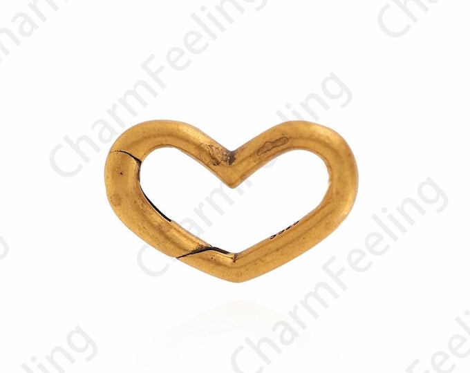 S925 Silver Clasp, Vintage Clasp, Vintage Heart Clasp, 18K Gold Filled Love Clasp, DIY Jewelry Supplies, 10.5x16x2.3mm