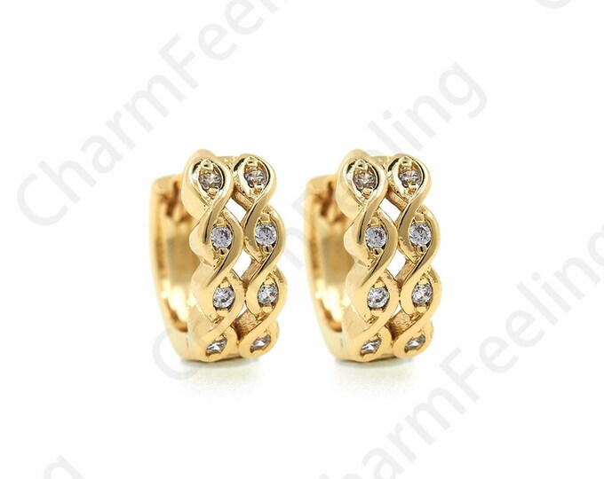 Round Pendant, 18K Gold Filled Round Eye Earrings, Micropavé Zircon Eye Earrings, Earring Pendant, Gift For Wife,11x12.5x4.5mm