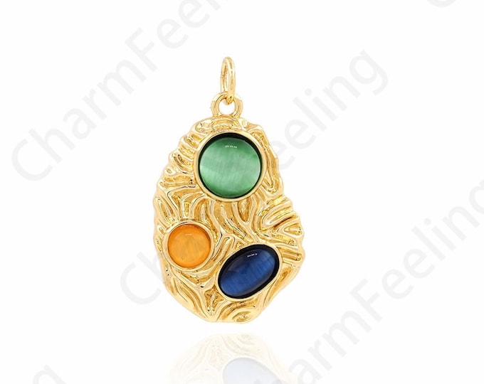 Fashion Pendant, Gemstone Necklace, Egg Pendant, Gemstone Pendant, 18K Gold Filled Egg Charm, Gift For Her, DIY Fashion Items, 27x15.5x5.2mm
