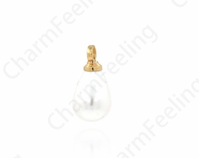 10 pcs,Drop-Shaped Pearl Pendants, Pearl Pendants, Drop-Shaped Pendants, Pearl Necklaces, DIY Jewelry Making Accessories 11.5x5.7mm