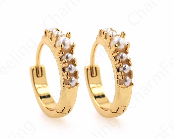 18K Gold Filled Round Earrings,Zircon Earrings,Hollow Earrings,Micropave CZ Gold Earrings,Earring Charm,DIY Jewelry Accessories,18x15x3.5mm