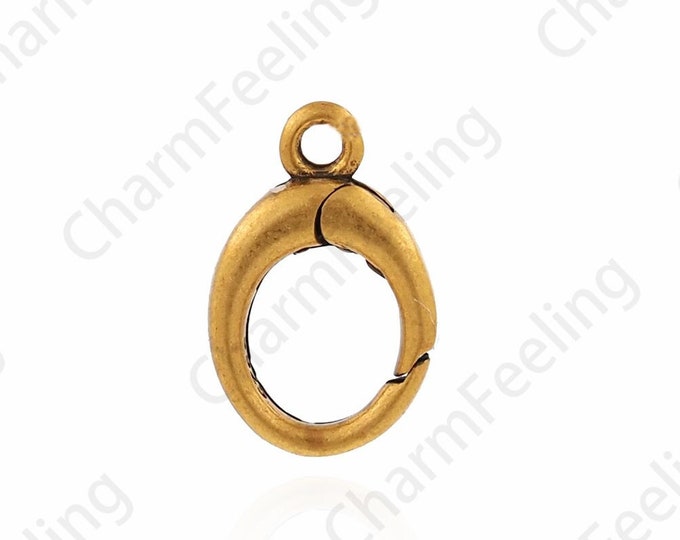 Round Clasp, 18K Gold Filled Snap Clasp, Carabiner Clasp, S925 Silver Clasp, Necklace Clasp, DIY Jewelry Supplies, 12x7.7x2.2mm