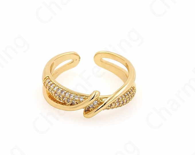 1PCS 18K Gold Filled Twisted Ring, Stacking Rings, Dainty Gold Ring, Solid Gold Ring, Gold Rings, Gift For Her