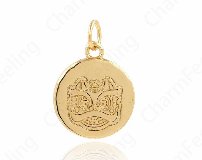 Animal Charm, 18K Gold Filled Cat Pendant, Micropavé CZ Cat Necklace, Cute Jewelry, Animal Pendant, DIY Jewelry Accessories, 18x13x1.5mm