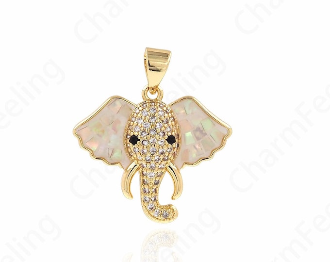 1pcs Gold Animal Pendant, Gold Elephant Pendant, Elephant Pendant, Elephant Pendant, Elephant Jewelry, DIY Jewelry Making 23.5x21x4.5mm