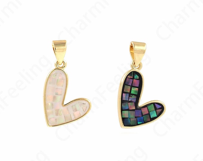 Heart Charm,Heart Necklace, Gold Heart Charm, 18K Gold Filling Enamel Heart Pendant, Enamel Charm, DIY Jewelry Accessories 21x13.5x2mm