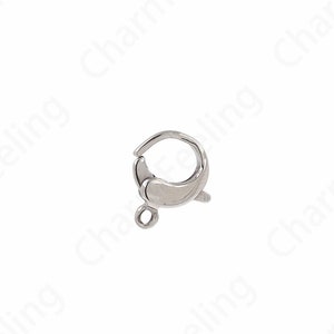 Button Clasp,Spring Clasp Lobster Clasp, Jewelry Clasp, Silver Filled Stainless Steel Carabiner,DIY Jewelry Supplies,12x10.5x3.5mm