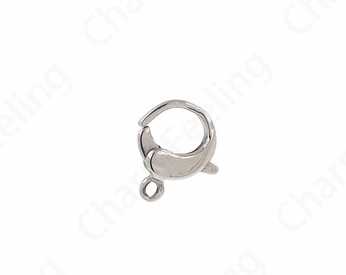 Button Clasp,Spring Clasp Lobster Clasp, Jewelry Clasp, Silver Filled Stainless Steel Carabiner,DIY Jewelry Supplies,12x10.5x3.5mm