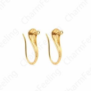 1 Pair, Thin Earrings, Bone Clip Earrings, 18K Gold Filled Minimalist Clip Earrings, Earmuffs, Earring Accessories, 18.3x9x5.8mm