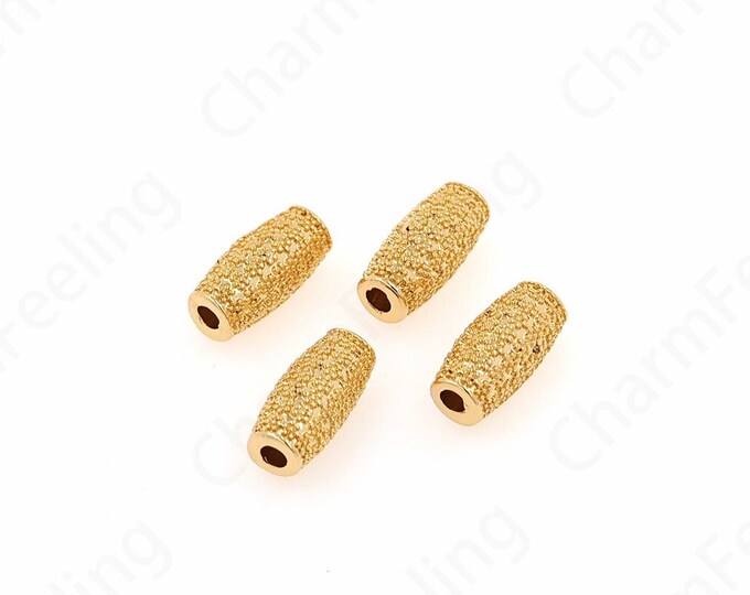 10pcs Alloy Beads,Long Spacer Beads, 18K Gold Filled Bar Spacer Beads, Stick Beads, Bracelet Beads, DIY Jewelry Making Supplies, 15x7mm