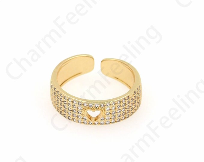 Circle Rings, Heart Rings, Wedding Rings, Party Rings,18K Gold Filled Rings, Micro Pavé CZ Wide Rings, Fashion Rings,