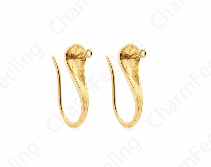 1 Pair, Thin Earrings, Bone Clip Earrings, 18K Gold Filled Minimalist Clip Earrings, Earmuffs, Earring Accessories, 18.3x9x5.8mm