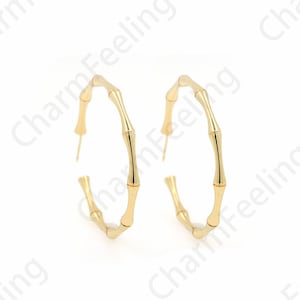 Dainty Earrings, 18K Gold Filled Large Round Earrings, Gold Hoop Earrings,Earring Charm, Big Earring Charm, Round Charm 50x55x3.2mm