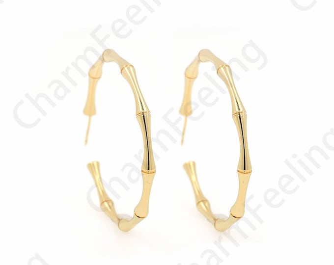 Dainty Earrings, 18K Gold Filled Large Round Earrings, Gold Hoop Earrings,Earring Charm, Big Earring Charm, Round Charm 50x55x3.2mm