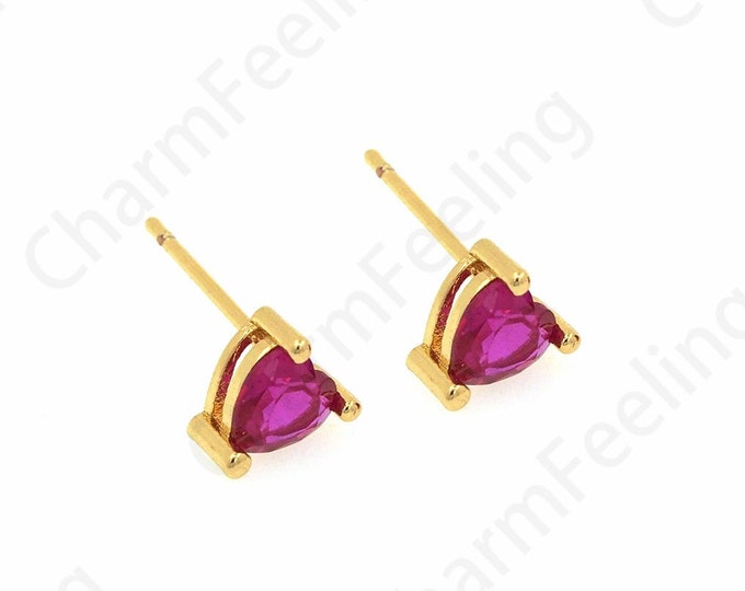 1 Pair,18K Gold Filled Heart-Shaped Earrings, Simple Heart-Shaped Earrings, Micropaved CZ Wedding Earrings, A Gift For Her,5.8X6.4X15.8mm