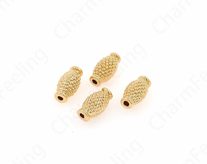 10pcs Alloy Beads,Long Spacer Beads, 18K Gold Filled Bar Spacer Beads, Stick Beads, Bracelet Beads, DIY Jewelry Making Supplies, 12.5x6.5mm