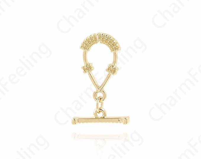 OT Toggle Clasp,OT Necklace Oval Connection Clasp,18K Gold Filled Tone Jewelry Connectors Findings, DIY Jewelry Supplies,