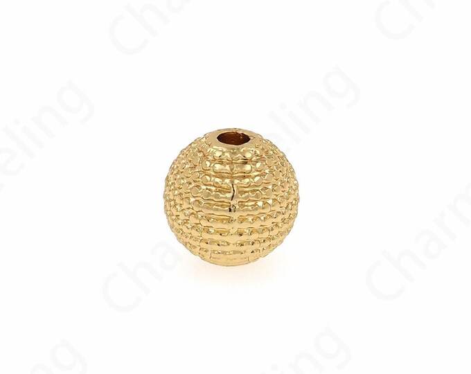 10PCS,Alloy Ball Beads, Gold Round Beads, 18K Gold Filled Aolly Round Beads,Bracelet Beads, DIY Bracelet Necklace Jewelry Making,7.5mm