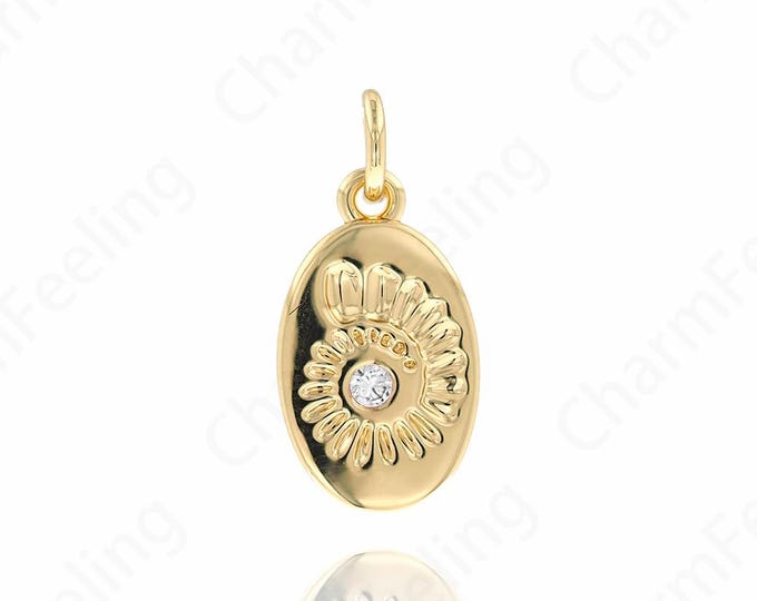 18K Filled Gold Ocean Charm Necklace, Conch Pendant, Beach Charm, DIY Jewelry Making Accessories 18.5x9x1.7mm