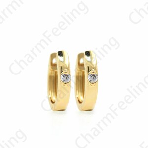 18K Pure Gold Filled Fashion Earrings, Micropavé CZ Imitation Diamond Earrings, Suitable For Anniversary Gifts, DIY Accessories 13x13x2.5mm