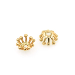 10 pcs 18K Gold Filled Flower Bead Caps,Pearl Caps,Round Bead Caps,Flower Caps,Spacer Jewelry, Brass Caps, DIY Gold Jewelry Making,