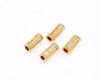 10pcs 18K Gold Filled Bar Spacer Beads, Alloy Beads,Long Spacer Beads, Stick Beads, Bracelet Beads, DIY Jewelry Making Supplies, 17x7mm