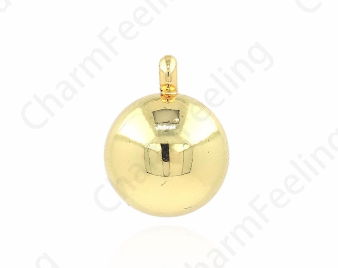 10 pcs 18K Gold Filled Round Charms,Ball Pendant,18K Gold Filled Ball Pendant,Necklace Bracelet Making Pendant,8mm/10mm/13.5mm